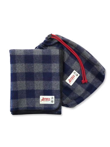 Wool Camp Blanket - Blue Check - By Feldon Shelter & Swanndri