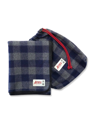 Wool Camp Blanket - Blue Check - By Feldon Shelter & Swanndri
