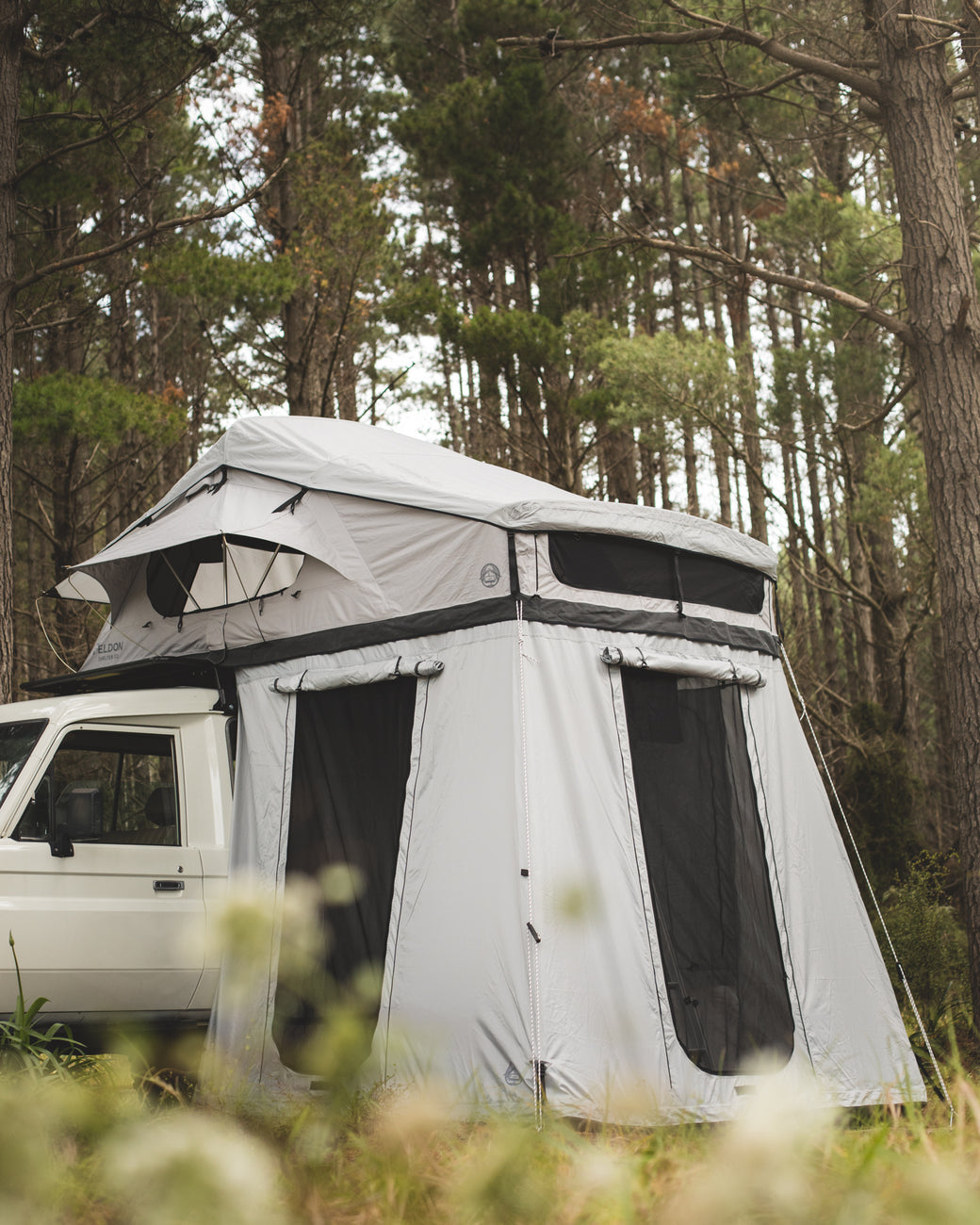 family roof top tents Feldon Shelter Roof Top Tent - Crow's Nest Family Rooftop Tent - Grey